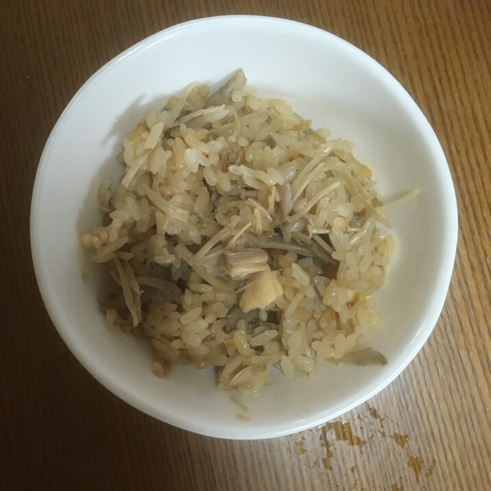 ごぼう、えのき油揚げの炊き込みごはん